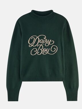 Dark Green Dairy Boy Pullover Sweater